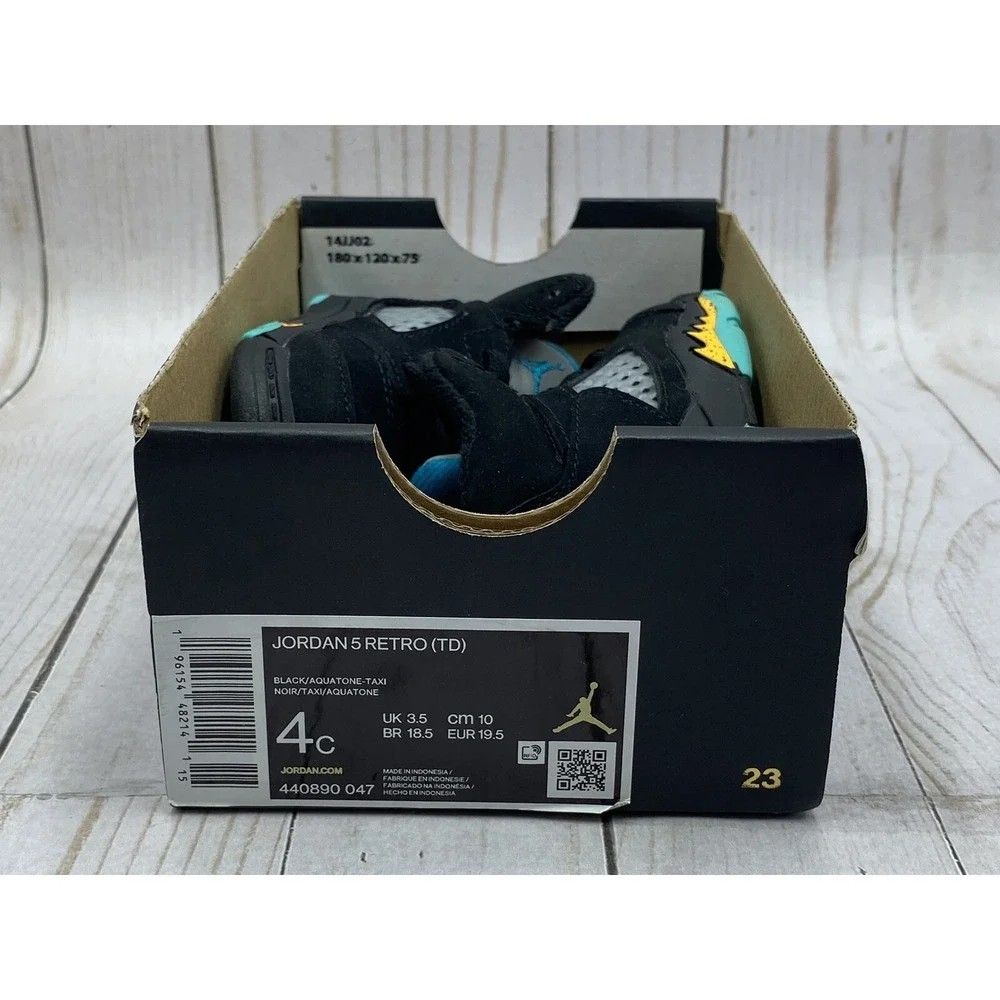 Nike Air Jordan Retro 5 TD Aqua Size 4C 440890‑047